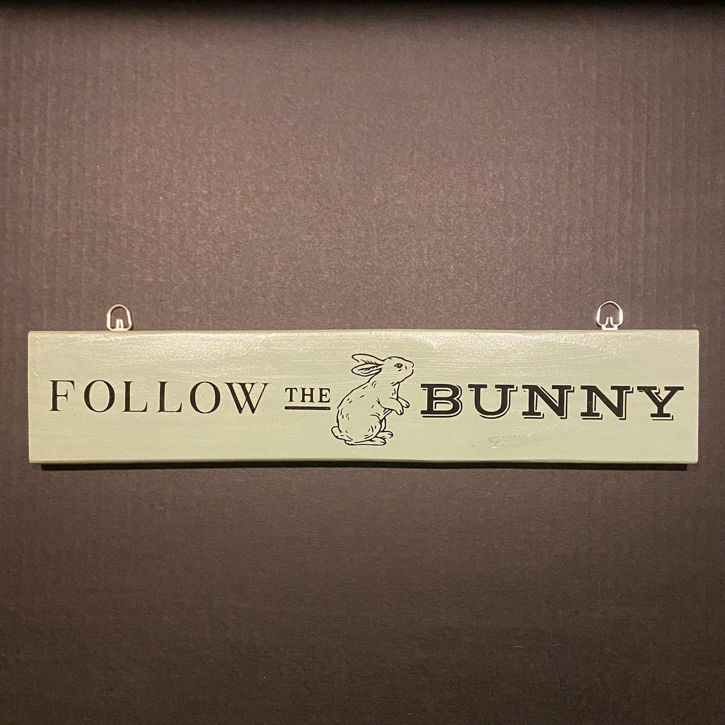 Wood Sign Large Follow the Bunny