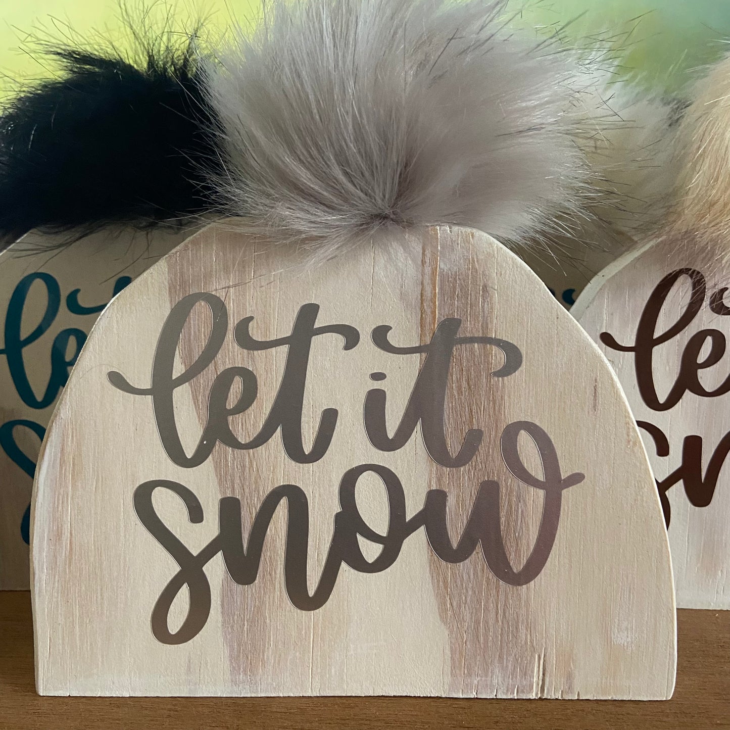 Wood Stocking Hat Shelf Sitter